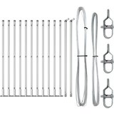 vidaXL komplet ograjnih stebrov Set 13 Srebrna Galvanizirano jeklo | Shoptok.si