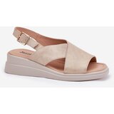 Boto Ladies Wedge Sandals Made Of Eco Leather Golden Quilara | ePonuda.com