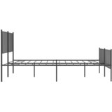  Metalni okvir kreveta uzglavlje i podnožje crni 140x200 cm | shoptok.hr