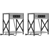  Noćni ormar 2 pcs Siva Sonoma 41 x 31 x 51 cm Konstruirano drvo | Eponuda.com