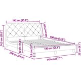 vidaXL okvir za krevet s uzglavljem tamnosivi 140x190 cm baršunasti | shoptok.hr