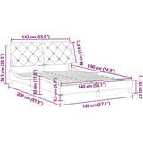 vidaXL Posteljni okvir z vzglavjem temno siv 140x190 cm žamet | Shoptok.si
