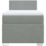 vidaXL Box spring postelja z vzmetnico svetlo siv 100x200 cm blago | Shoptok.si