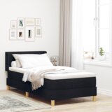  Krevet s opruga kutije Crna i Bijela i Crna 80 x 200 cm tkanina | shoptok.hr