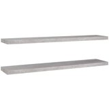 Maison Chic 2 kosi Stenske Police - Viseče police betonsko sive 120x23,5x3,8 cm MDF, (21758660) Cene