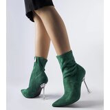 Gemre Green ankle boots with decorative heel Ferguson | ePonuda.com