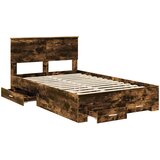  Krevetna konstrukcija Dimljeni hrast 120 x 200 cm | Shoptok.si
