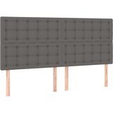 Maison Chic Posteljno vzglavje - Vzglavna omarica 4 kosa siv 80x5x78/88 cm umetno usnje, (22077249) Cene