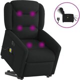 vidaXL Električni masažni naslanjač s funkcijo vstajanja črn, (21824613) | Shoptok.si