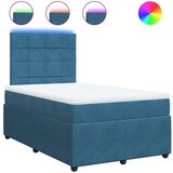 vidaXL Box spring postelja z vzmetnico modra 120x190 cm žamet | Shoptok.si