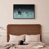  Slika - Night Waves (1 Part) Wide - Second Variant 120x80 U crnom drvenom okviru | shoptok.hr