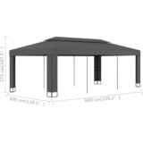  Sjenica s dvostrukim krovom 3 x 6 m antracit | shoptok.hr