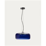 Kave Home Temno modra LED viseča svetilka s steklenim senčilom ø 38 cm Reig – | Shoptok.si