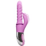 Good Vibes Only 360° rotirajući vibrator sa zečjim nastavkom i potiskivanjem, ružičasti | shoptok.hr