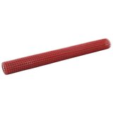 vidaXL Žična mreža za ograjo jeklo s PVC oblogo 10x1,5 m rdeča | Shoptok.si