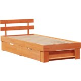  Krevetna konstrukcija s ladicama s uzglavljem s pohranom Voštano smeđa 100 x 200 cm | shoptok.hr