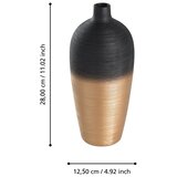 Eglo 421423 - Keramička vaza SARYKSU 28x12,5 cm crna/zlatna | Eponuda.com