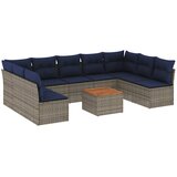  10-dijelni set vrtnih sofa od poliratana s jastucima sivi | shoptok.hr
