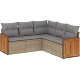  5-dijelni vrtni set sofa s jastucima bež od poliratana | shoptok.hr