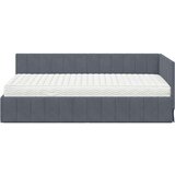 vidaXL Kutni okvir kreveta s madracem Tamno siva 90 x 190 cm Baršun | shoptok.hr