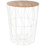 Atmosphera sto Ø47x56,5cm MDF/drvo/metal bela (157057A) | ePonuda.com