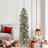 vidaXL Umjetno vitko božićno drvce s 300 LED svjetlima Zelena 180 cm | shoptok.hr