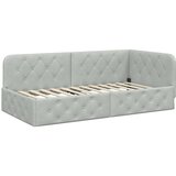  Kutni okvir kreveta Svijetlo siva 90 x 190 cm Baršun | shoptok.hr