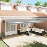 vidaXL Senčnik Bela 6 x 3 m Kovina | Shoptok.si