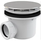 Odtok za tuš kad (Premer odtoka: 90 mm, Krom, S kromiranim plastičnim pokrovom odtoka)
