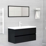 vidaXL Omarica za umivalnik črna 90x38,5x45 cm iverna plošča | Shoptok.si