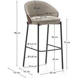 Kave Home Rjavo-bež barski stol (višina sedeža 77 cm) Eamy – | Shoptok.si