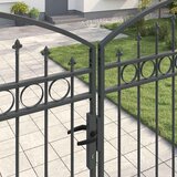  Ogradna vrata ASSEN 401 x 250 cm Čelik Siva Može se zaključati | shoptok.hr