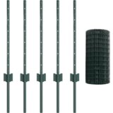 vidaXL Evropska ograja s 5 U stebrički Zelena 0.6x10 m Jeklo, (22110987) | Shoptok.si