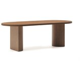 Kave Home Okrogla jedilna miza z mizno ploščo v orehovem dekorju 100x200 cm Nealy – | Shoptok.si