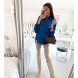 Gemre Loose Fit Blue Shirt Jewelsi | Shoptok.si
