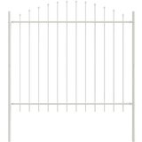 Ograda za vrt s hoop vrhom Bijela 8 5x1 5 m Čelik | shoptok.hr
