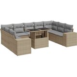 Maison Chic Seti vrtnega pohištva - Vrtna garnitura - Vrtni pohištvo set 10-delna z blazinami bež poli ratan, (21812632) | Shoptok.si