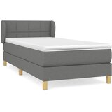  Krevet s oprugama i madracem tamnosivi 100 x 200 cm od tkanine | shoptok.hr