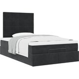  Otomanski krevet s madracima crni 120x200 cm baršunasti | shoptok.hr