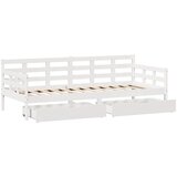  Dnevni krevet s ladicama bez madraca 80x200 cm masivno drvo Bijela 90 x 190 cm | Shoptok.si