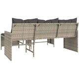 vidaXL Vrtna L-sofa sa stolom i jastucima svjetlosiva od poliratana | shoptok.hr