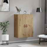  Stenska omara s polico Rjava 69,5 x 34 x 90 cm Konstruiran les | Shoptok.si