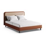 Micadoni Ciglasti tapecirani bračni krevet s podnicom 180x200 cm Aveline – Cijene