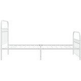  Metalni okvir kreveta uzglavlje i podnožje bijeli 100x190 cm | shoptok.hr