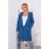 Kesi Insulated cape with hood in denim color Cijene