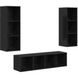  Set TV komoda Zidne 3 pcs Crni hrast Konstruirano drvo | shoptok.hr
