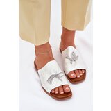 EVENTO Women's sandals on flat heel with decorative tying silver Norela | ePonuda.com