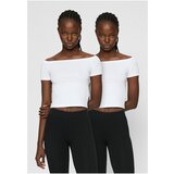 Urban Classics Women's T-shirt Organic Off Shoulder Rib - 2 Pack white+white Cijene
