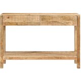 vidaXL Konzolna miza z 2 predaloma 110x35x75 cm trden mangov les | Shoptok.si