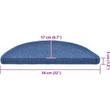  Prostirke za stepenice 20 kom 56x17x3 cm plave poluokrugle | shoptok.hr